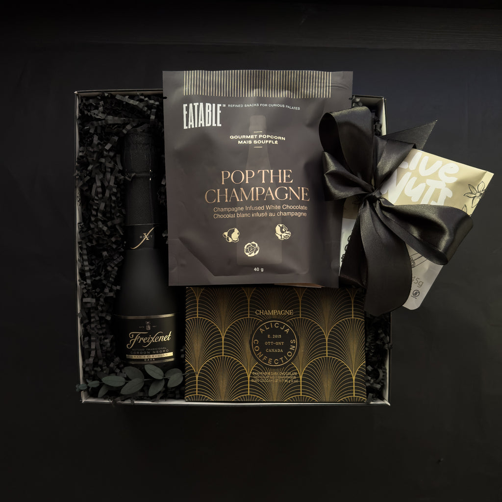 appreciation gift with wine and snacks